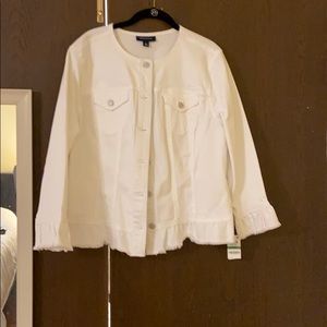 NWT white denim jacket